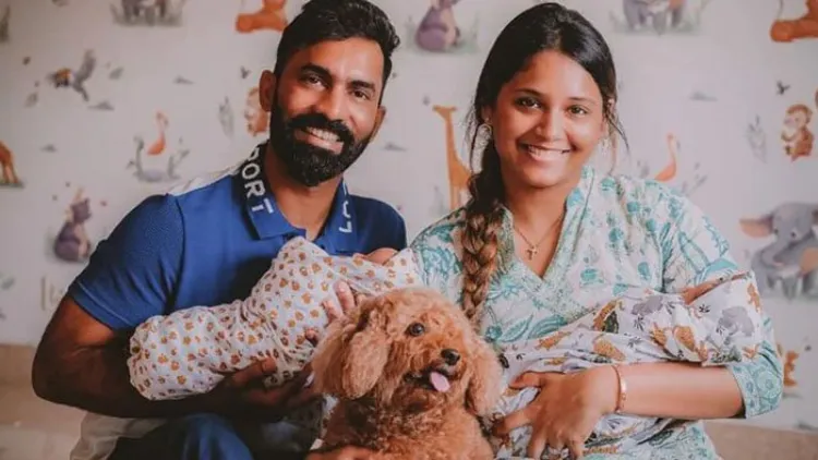 क्रिकेटर दिनेश कार्तिक जुड़वा बच्चों के पिता बने