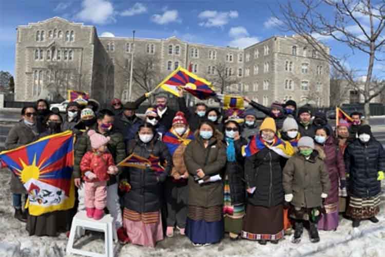 कनाडा में चीन विरोधी प्रदर्शन किया तिब्बतियों ने