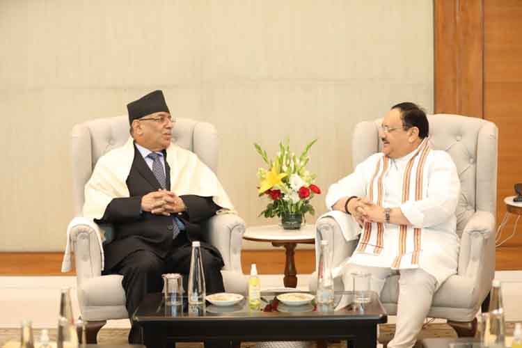 जेपी नड्डा और नेपाली नेता प्रचंड में मुलाकात, भारत-नेपाल संबंधों को मजबूत बनाने पर चर्चा