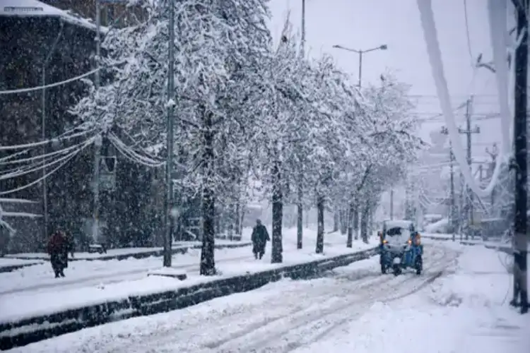 जम्मू-कश्मीर: चिल्लई कलां के आखिरी दिन भारी बर्फबारी, देखिए नज़ारा 