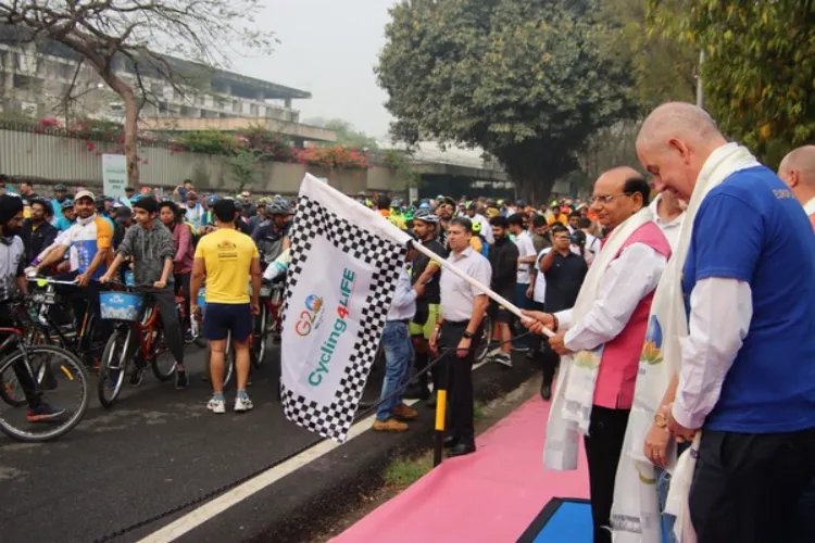 दिल्ली एलजी ने जी-20 साइक्लोथॉन रैली को दिखाई हरी झंडी 