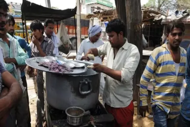 Biryani sold on the roadside in Mewat
