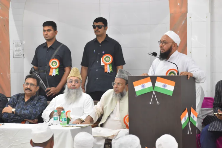 Maulana giving 77th Independence Day speech at Madrasa Tajweedul Quran