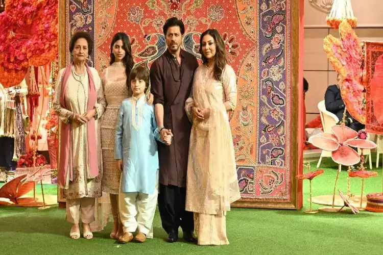 SRK makes grand entry at Ambanis Ganesh Chaturthi with wife Gauri, children Suhana, AbRam