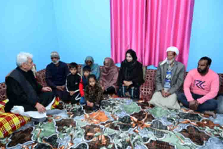 Manoj Sinha with victims