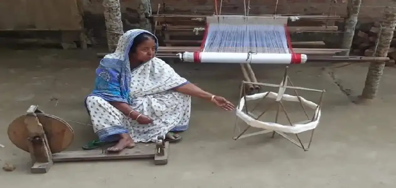Muslim women are earning their living as weavers in Jajori village of Assam