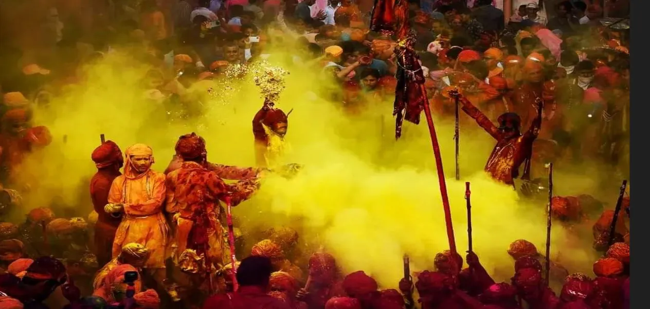 Holi was celebrated for many days in the Mughal court