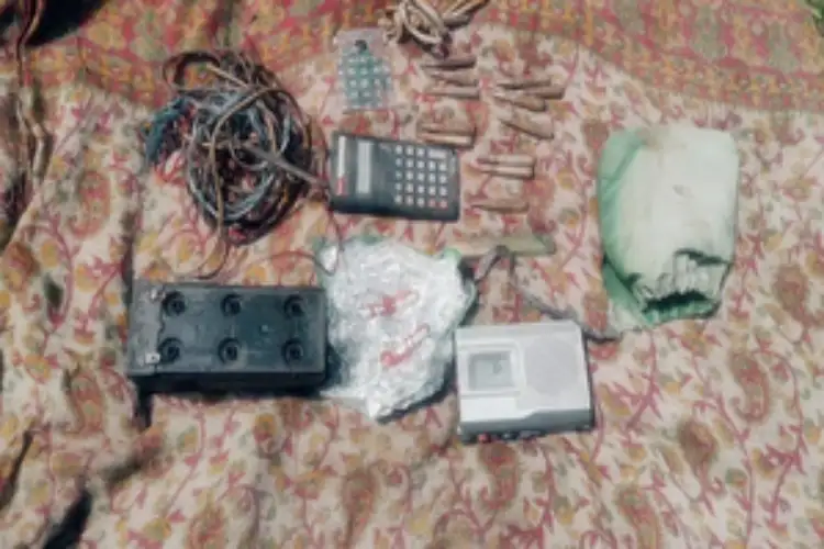 A cache of arms and ammunition recovered in Reasi, Jammu and Kashmir