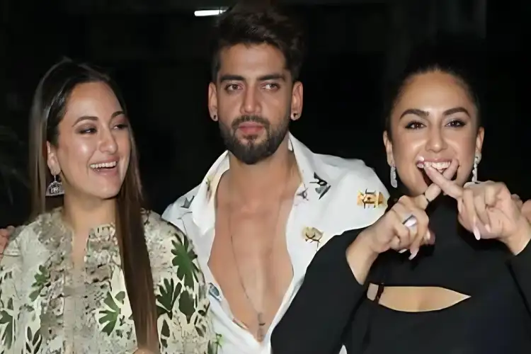 Sonakshi Sinha gossips with boyfriend Zaheer Iqbal and Huma Qureshi