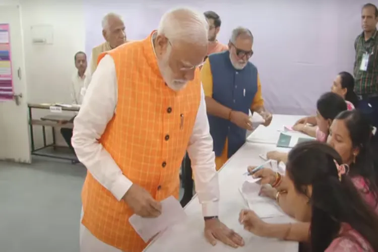 PM Modi casts his vote in Ahmedabad for the third phase of Lok Sabha elections