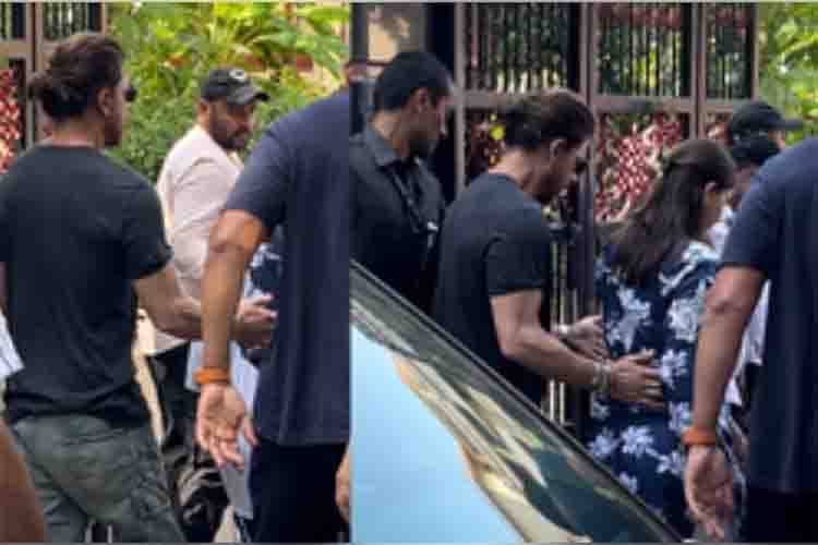 Shahrukh Khan arrived to vote with wife Gauri, son Aryan and manager