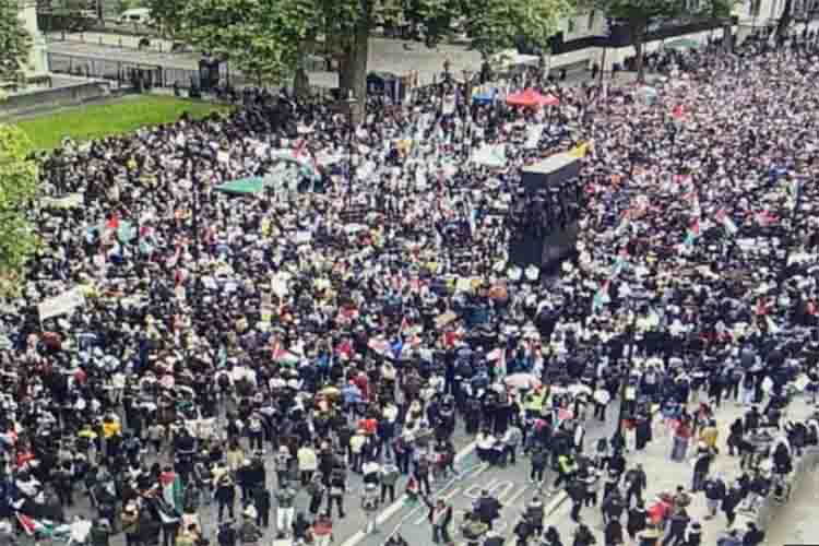 London: Three policemen injured, 40 arrested in Palestinian protest