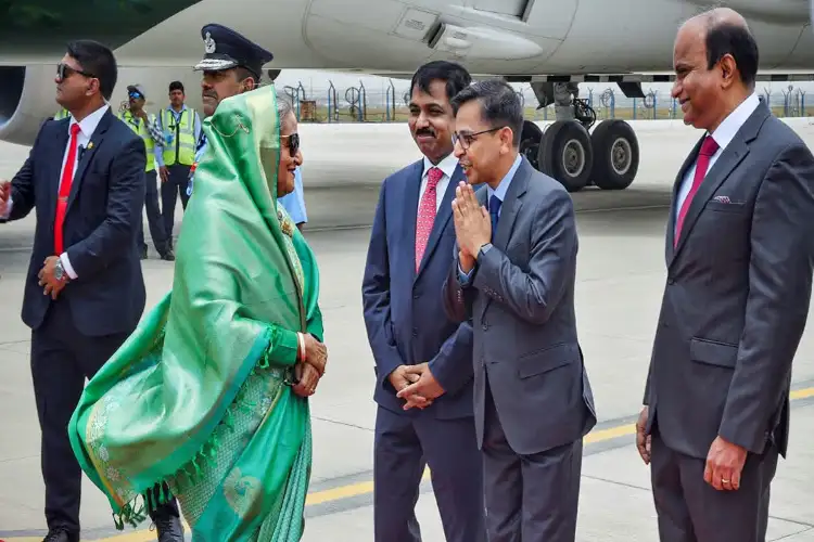 Bangladesh Prime Minister Sheikh Hasina arrives to attend PM Modi's swearing-in ceremony