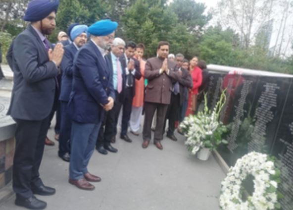 Jaishankar and Puri paid tribute to the 329 people killed on the anniversary of the Kanishka plane crash