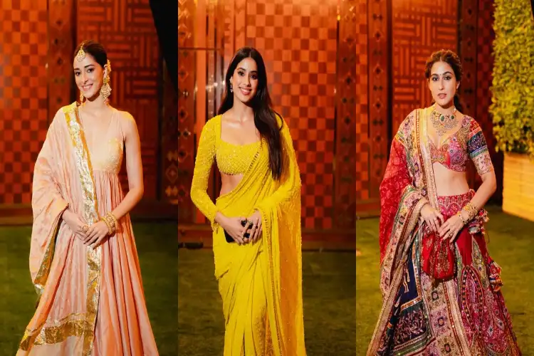 Sara Ali Khan, Janhvi Kapoor, Ananya Panday add glamour to Anant-Radhika's Haldi ceremony