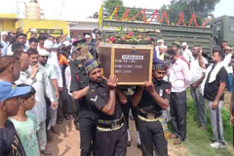 body of Dilawar Khan, who was martyred in an encounter with terrorists, reached his native village