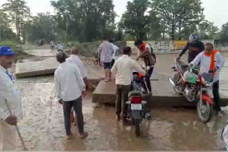 Heavy rains damage the bridge over the Roh river in Haridwar's Garhmirpur village, traffic halted
