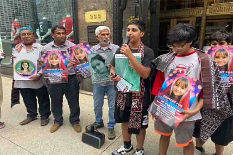 Sindh Foundation holds protest for human rights outside Pakistani Consulate in Chicago