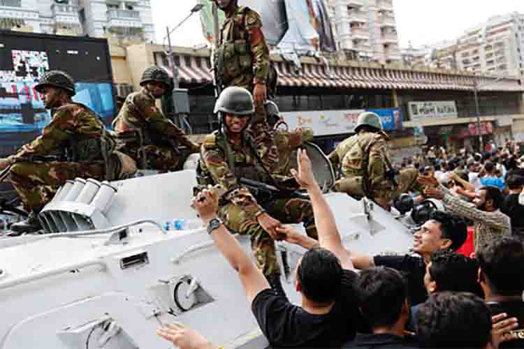 Security forces after coup in Bangladesh