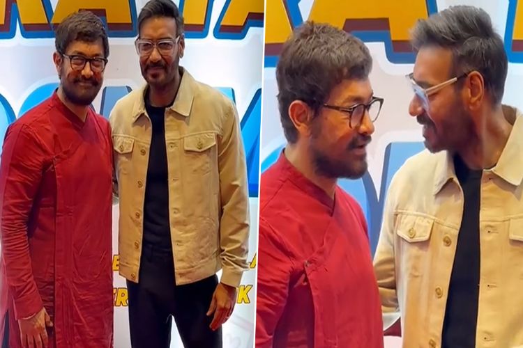 Aamir Khan, Ajay Devgan together at the muhurat of the film 'Tera Yaar Hoon Main'