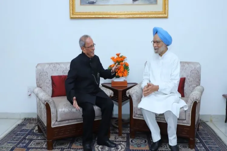 Pranab Mukherjee and Man Mohan Singh