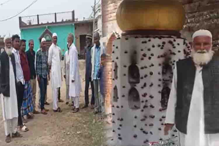 Clash between two groups on the land of the shrine, stone pelting, tension