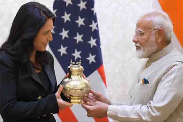 PM Modi gave holy water of Maha Kumbh to Tulsi Gabbard, US intelligence chief presented 'Tulsi Mala' to the Prime Minister