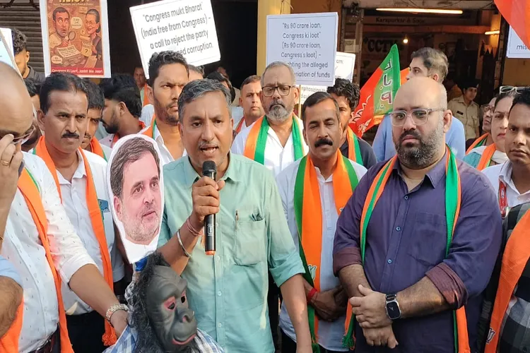 BJP protests near Congress headquarters over 'looting of public money' in National Herald case