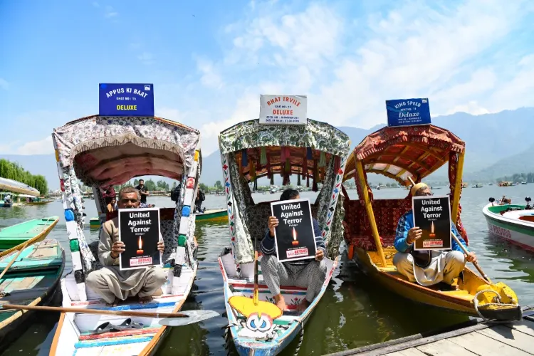 Emotional protest by Shikara owners at Dal Lake in pictures: Tributes to tourists killed in Pahalgam terror attack