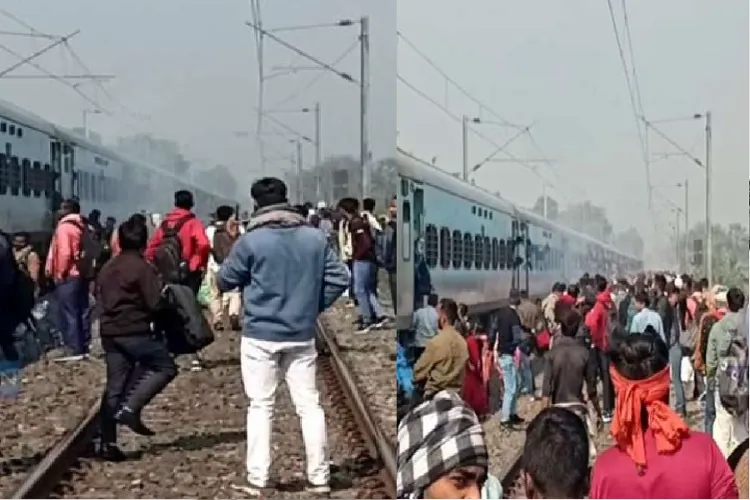 Passengers were frightened as smoke came out from the engine of Jodhpur Intercity Express