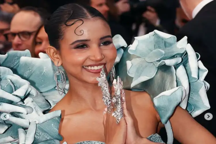 Nancy Tyagi wows Cannes for the second time with self-designed silver gown
