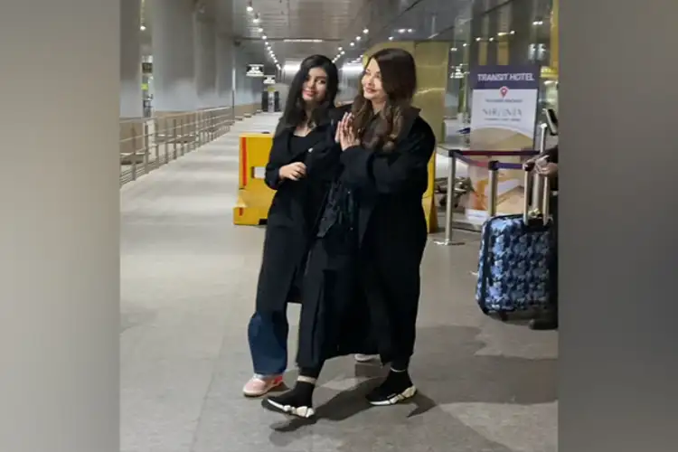 Aishwarya Rai, Aaradhya Bachchan twin in black as they arrive in Mumbai post-Cannes