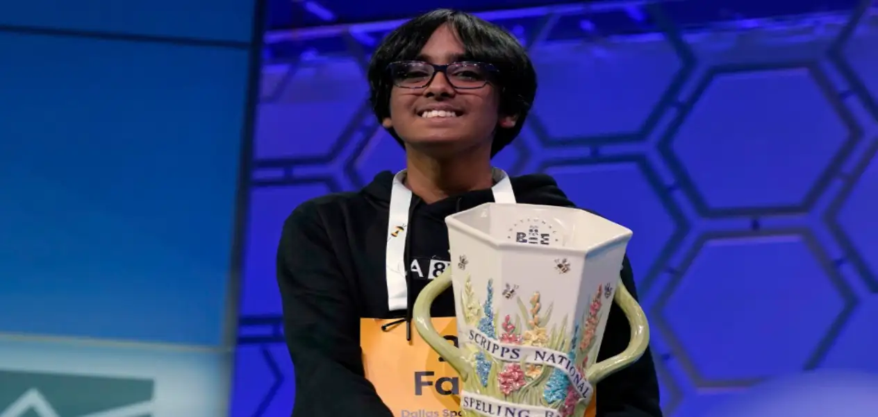 Faizan Zaki of Indian origin won the Spelling Bee Competition