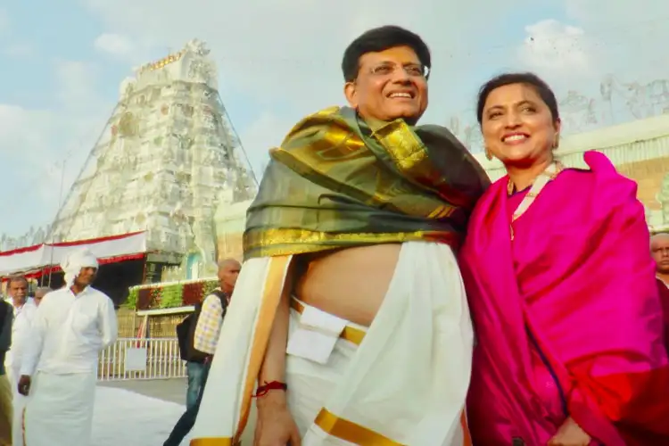 Union Minister Piyush Goyal offers prayers at Tirumala temple