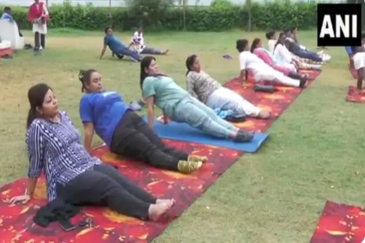 UP: Yoga session organised in Prayagraj ahead of International Day of Yoga