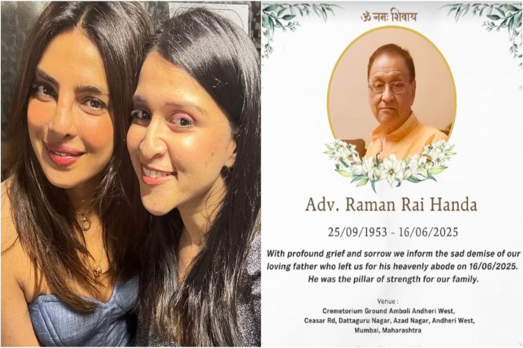 Priyanka Chopra expressed grief over the death of Mannara Chopra's father, wrote this message