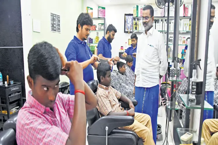 Chennai salon owner opens her heart to government school children. pics Social media