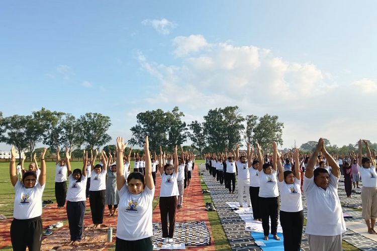 The message of 'one earth, one health' was shown on International Yoga Day