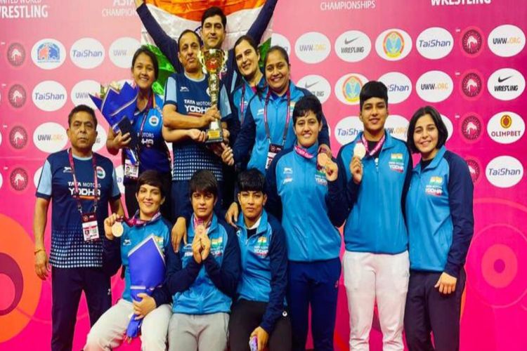 Indian women wrestlers win team title at Under-23 Asian Championship