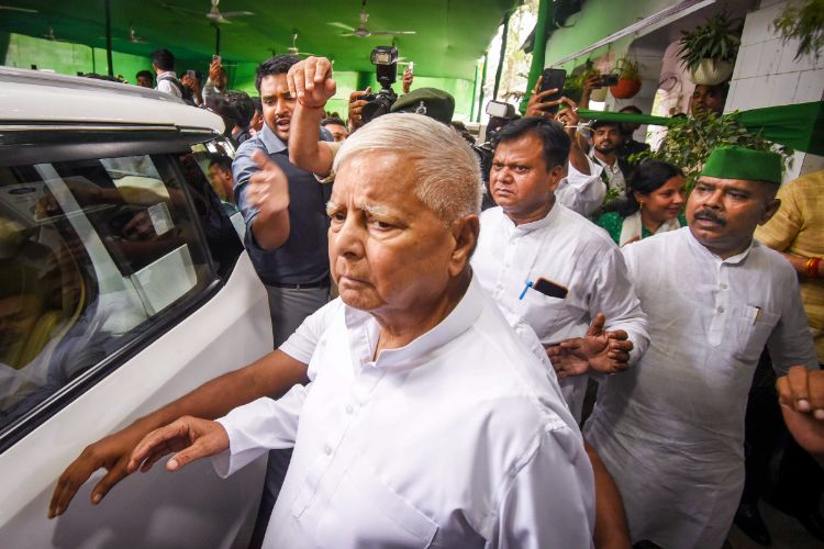 Lalu Prasad filed nomination papers for re-election as RJD president
