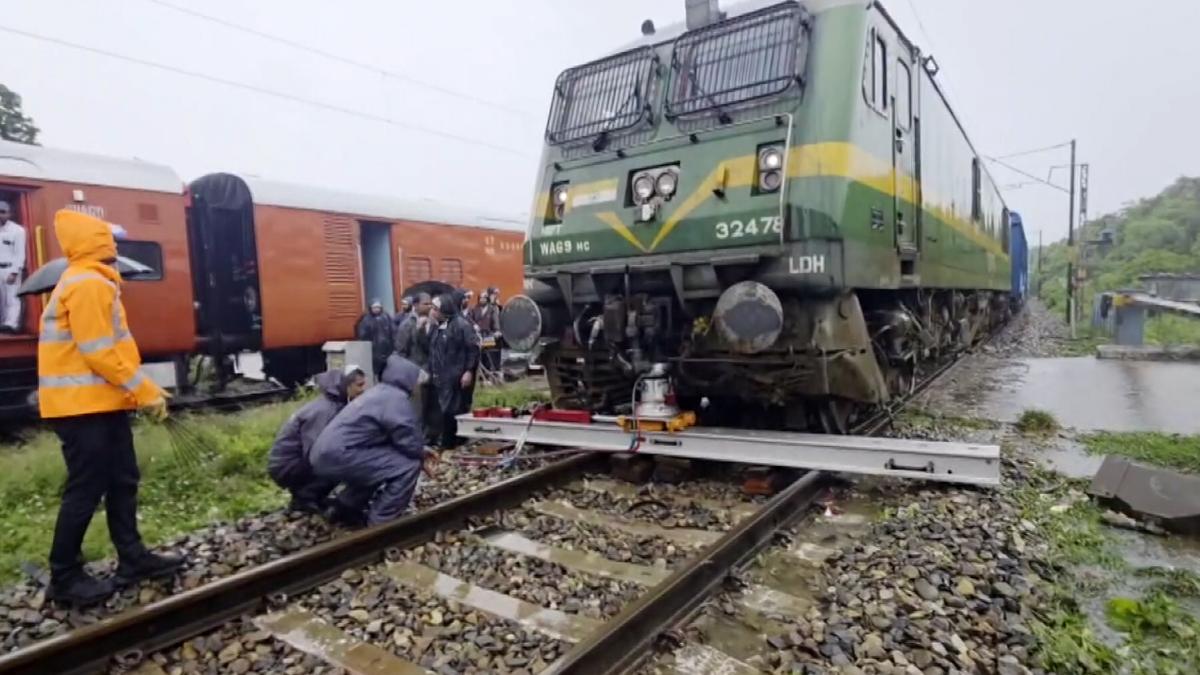 Goods train derails amid heavy rains in Jammu and Kashmir's Kathua