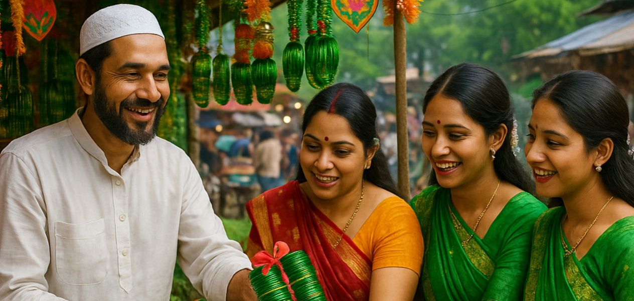 Tradition of green bangles in Sawan: This greenery is not only a symbol of marital bliss, it is the colour of Hindu-Muslim unity
