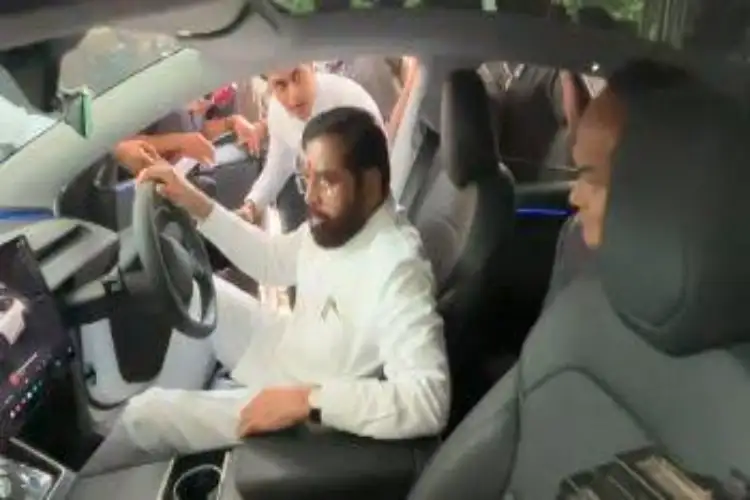 Eknath Shinde rides Tesla car, says 