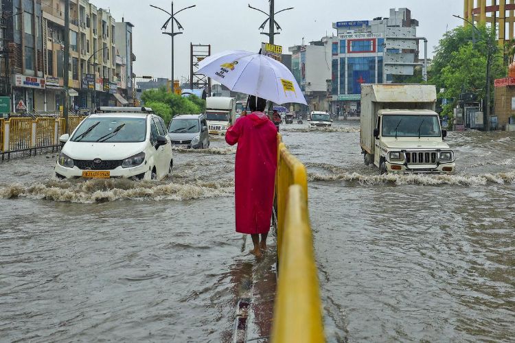 Heavy rain occurred at many places in Rajasthan