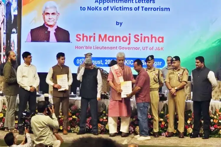 LG Manoj Sinha hands over 250 job letters to family members of terror victims
