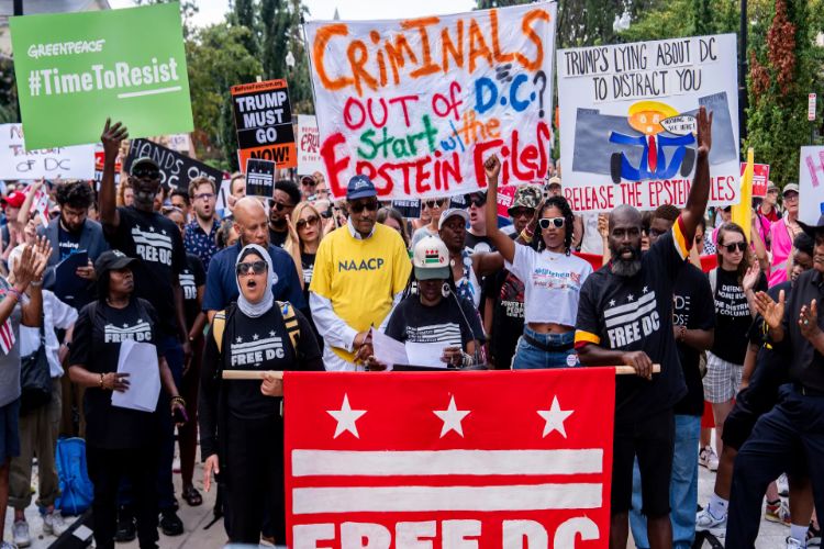 America: Washington DC residents protest against increased police presence