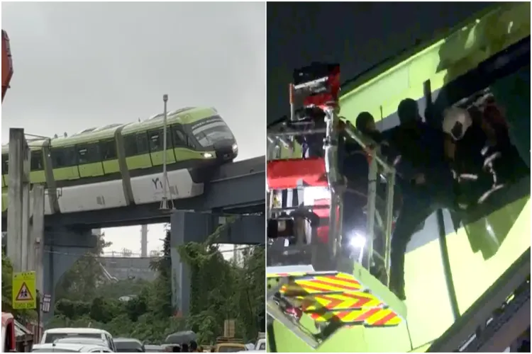 582 passengers were stuck in Mumbai Monorail for 3 hours, they kept fanning themselves with mobile torches and napkins