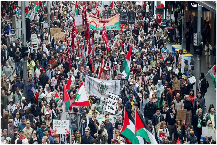 Thousands of people took to the streets of Australia in support of Palestine