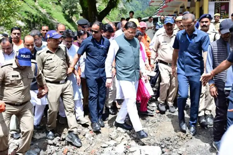 Uttarakhand CM Dhami inspects disaster-hit Uttarkashi, assures relief to affected families