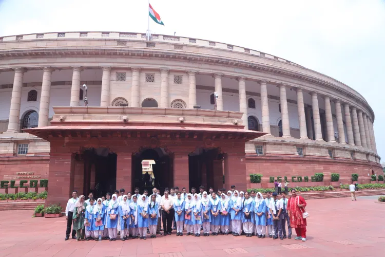 Students of Jamia Senior Secondary School made an educational tour of the old and new Parliament House